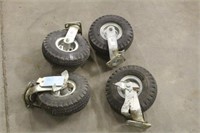 (4) Pneumatic Castors, 4.10x3.50, All Have Brakes