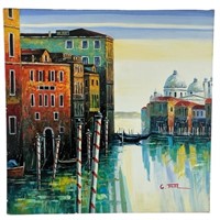 G. Tyler- Venetian Canal Scene Oil Painting