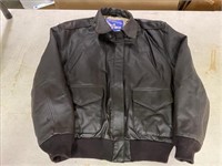Brown LEather Airborne Jacket Size M No Holes Or
