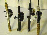 4 Fishing Rods & Reels - Shakespeare, Eagle Claw