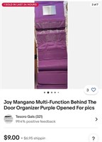 Joy Mangano Behind Door Organizer w/ Mirror BROWN