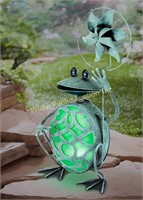 Gerson $23 Retail Metal Pinwheel Frog Solar