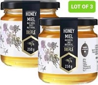 LOT OF 3: HONIGMA Premium Raw Honey, 100% Pure, Un