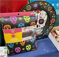 DAY OF THE DEAD - PLATE - EASY CARE TABLECLOTH