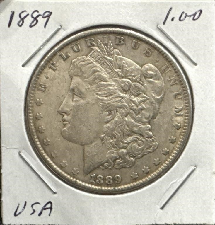 1889 US Silver Morgan Dollar