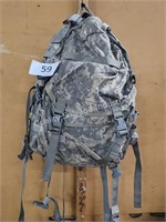 military bag with supplies