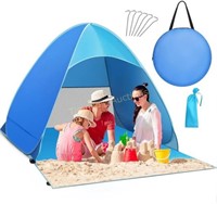 Foldable Beach Tent  UV Protection  Blue