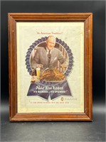 VTG PABST BLUE RIBBON FRAMED MAGAZINE ADVERTSEMENT