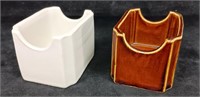 2 Vintage Hall pottery tea bag holders 716