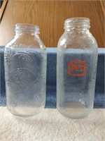 2 Vintage Milk Bottles - 1 Pet & 1 Sealtest -