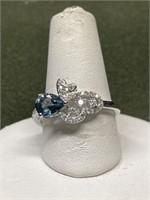 STERLING SILVER RING WITH NATURAL LONDON BLUE