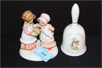 HOLLY HOBBIE TABLE BELL AND FIGURINE