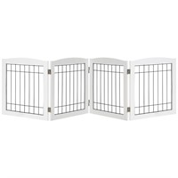 *LZRS Sturdy Wood Pet Gate, Freestanding Wire Dog