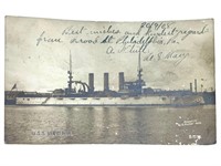 U.S.S. Virginia 1908 Postcard