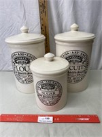 Lot of Three Matching Kitchen Canisters