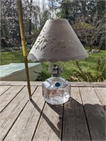 Small glass oil lamp with shade (Back Porch)