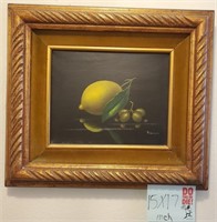 703 - 15" X 17" FRAMED, SIGNED LEMON PAINTING