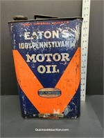 T.E. Eaton's Motor Oil Tin - 8 Imperial Qts.