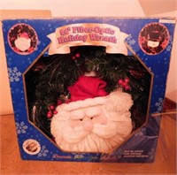 Fiber optic Christmas wreath in box, 24" diameter