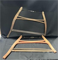 2 Wooden Buck/Bow Saws