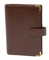 CARTIER BURGUNDY GRAINED LEATHER AGENDA COVER
