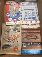 (5) 1950's & Up Baseball Score Cards, etc.