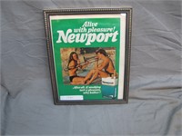 Framed Vintage Newport Cigarette Magazine Ad.