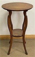 NICE TWO TIERED MAHOGANY FERN STAND - ACCENT TABLE