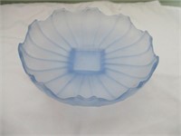Baby Blue Glass scalloped edge candy Dish