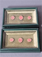 6 mounted wax seals in frames