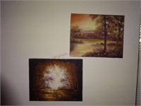 (2) Unframed Oil Paintings on Canvas
