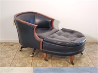 Wheeled Lounge Chair and Ottoman
