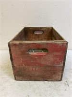 Vintage red wooden crate