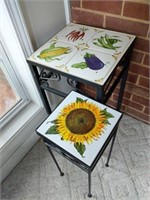Metal and Tile Patio Tables