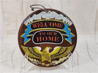VINTAGE WOOD ENESCO WELCOME TO OUR HOME SIGN