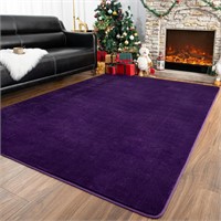 5x7 Feet Dark Purple Memory Foam Rug