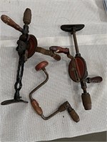 Lot Of 3 Antique Drill Tools