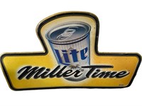Miller Lite / Miller Time Metal Advertising Sign