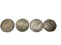 Lot 4 Vintage Mexican Coins 70’s 80’s Pesos