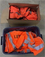 2 Boxes Orange Safety Vest, Rubbermaid Tote With