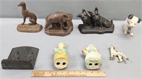 Cast Iron Paperweights & Figures Lot