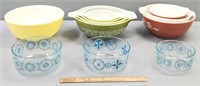 Pyrex Mixing Bowls Glass Bakeware Lot