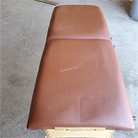 Brown leather folding massage table  - X