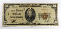 1929 $20 NATIONAL CURRENCY PHILADELPHIA