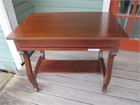 MAHOGANY TABLE WITH PULL OUT DESK