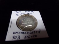 1964 Kennedy 1/2 dollar uncirculated 90% silver