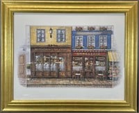 French Street Scene Framed Art Print