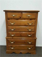 Knotty Pine Chest on Chest of Drawers