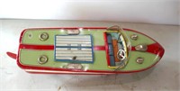 Vintage Modern Toy Battery Operated Tin Boat 13"L