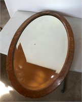 Bevel Glass Oak Framed Mirror